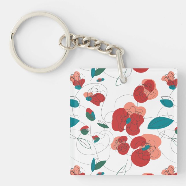 Llavero Wildflower Wonderland | Patrón de flores estilizad (Frente)