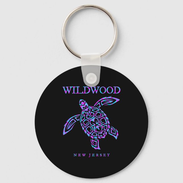 Llavero Wildwood New Jersey Sea Turtle Beach Vacation Men  (Anverso)