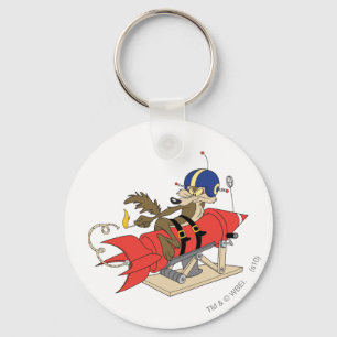 Llavero Wile E. Coyote Lanzando Cohetes Rojos