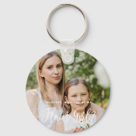 Llavero Will You be my Flower Girl Photo Keyring