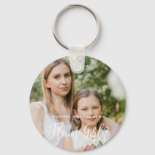 Llavero Will You be my Flower Girl Photo Keyring (Anverso)