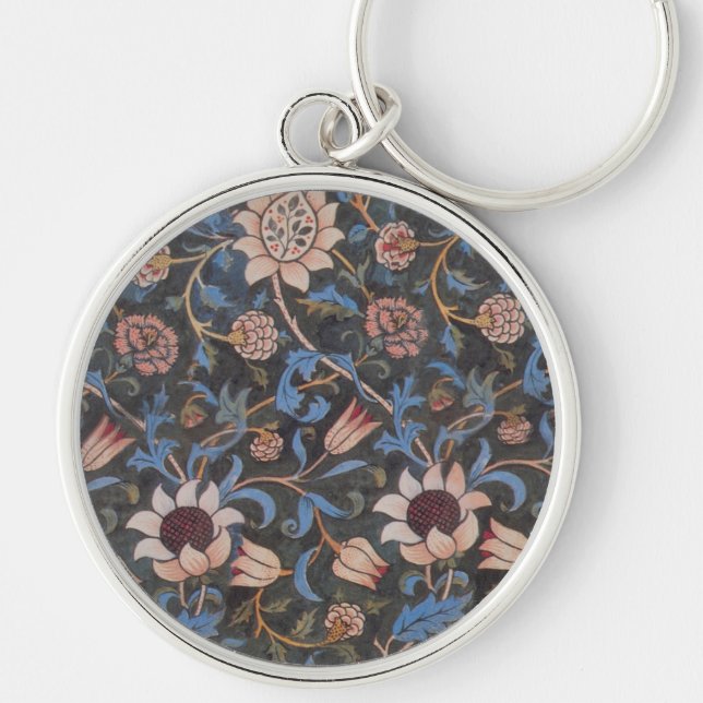 Llavero William Morris Evenlode Arte Textil Floral (Frente)