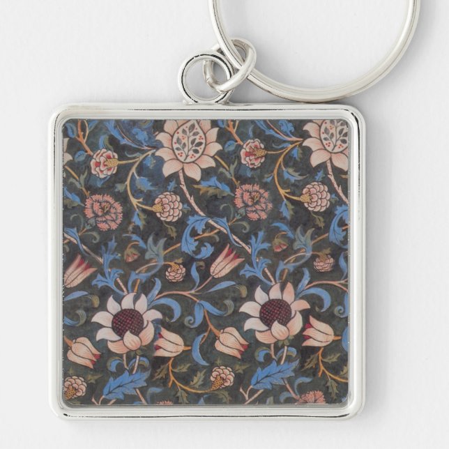 Llavero William Morris Evenlode Arte Textil Floral (Frente)