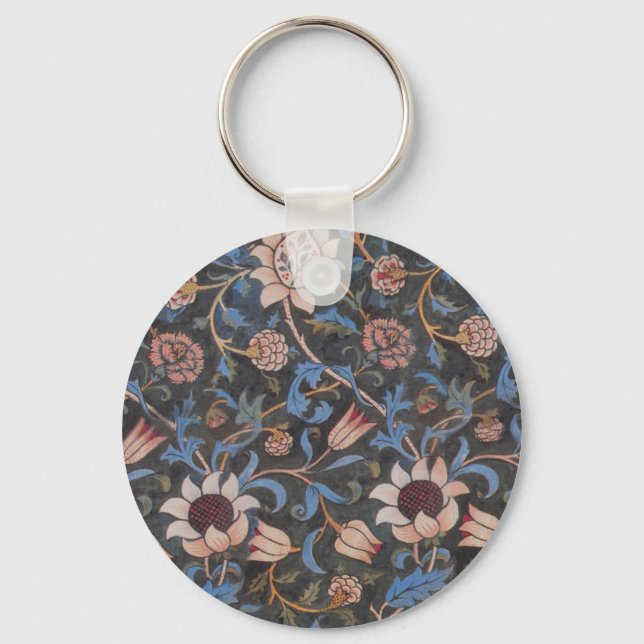 Llavero William Morris Evenlode Arte Textil Floral (Anverso)