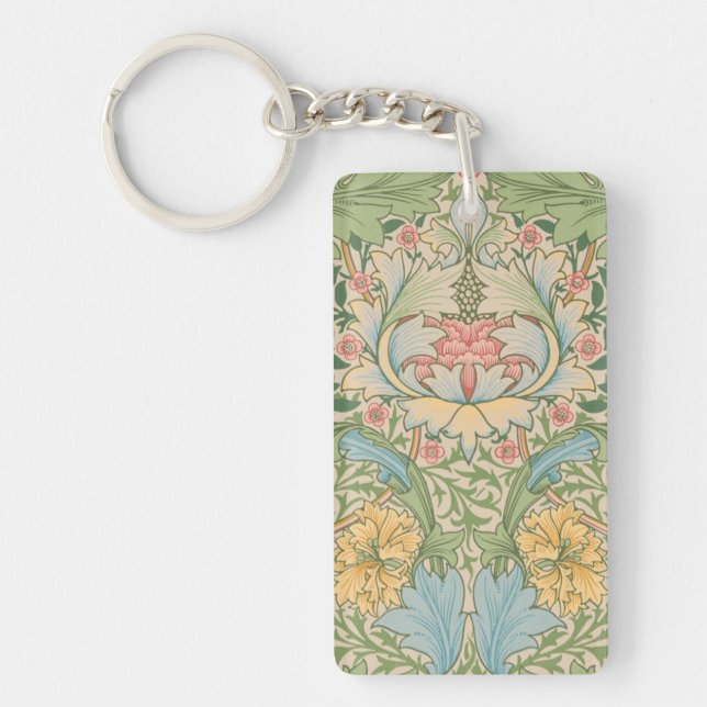 Llavero William Morris Flor Floral Botánica Myrtle (Frente)
