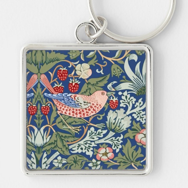 Llavero William Morris Fruta Robada Coral Marina (Frente)