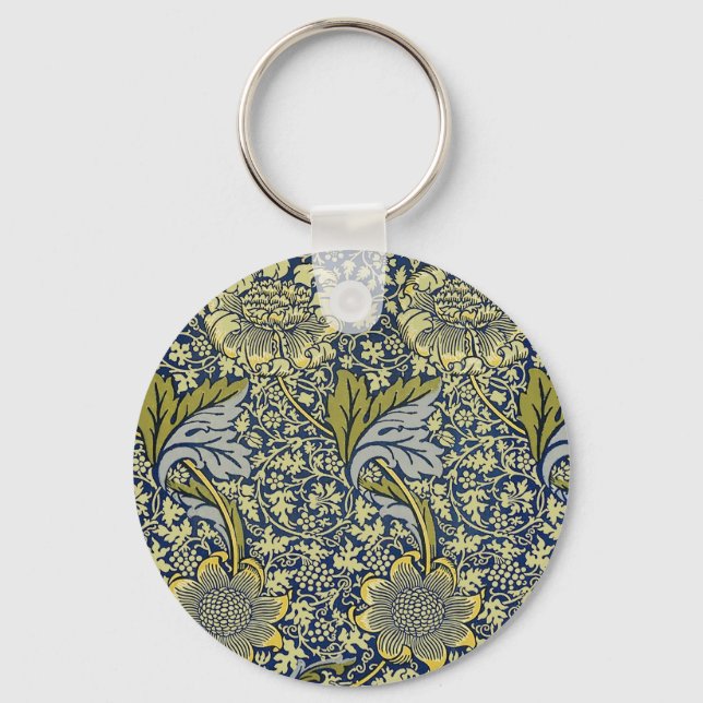Llavero William Morris Kennet Floral Wallpaper Blue (Anverso)