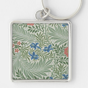 Llavero William Morris Larkspur Azul rosa verde floral