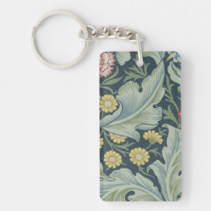 Llavero William Morris Leicester Hojas Flores Clavel