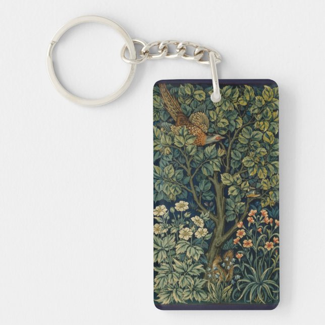 Llavero William Morris Pheasant Bird Tree Woodland (Frente)