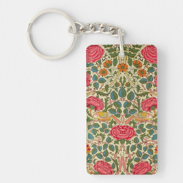 Llavero William Morris Rosa Floral Chintz Pink (Frente)