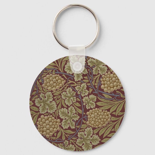 Llavero William Morris Vine Grape Red Green Art (Anverso)