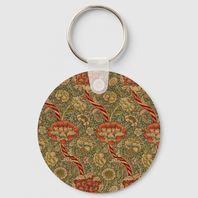 Llavero William Morris Wandle English Floral Damask Design (Anverso)