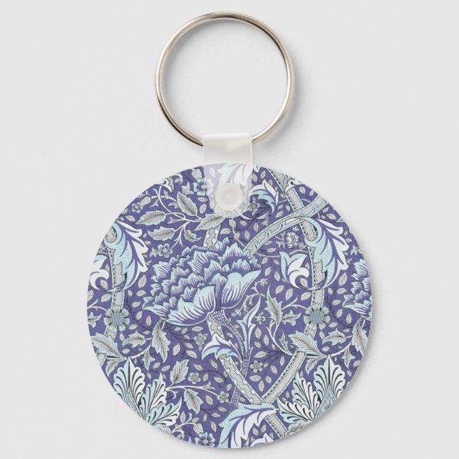 Llavero William Morris Windrush patrón floral azul (Anverso)