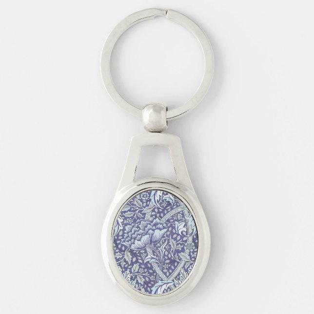 Llavero William Morris Windrush patrón floral azul (Anverso)