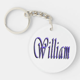 Llavero William Name In Blue Sparkle,