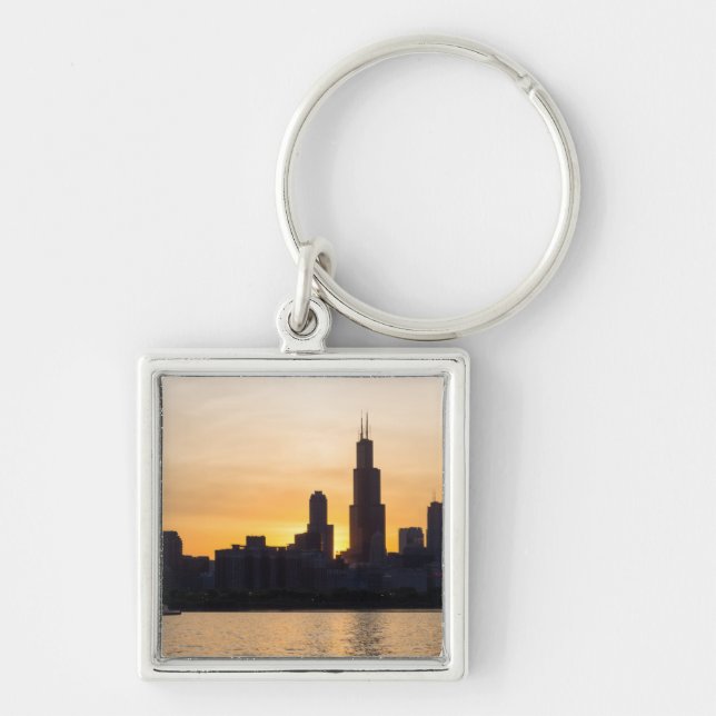 Llavero Willis Tower Sunset Silhouette (Frente)