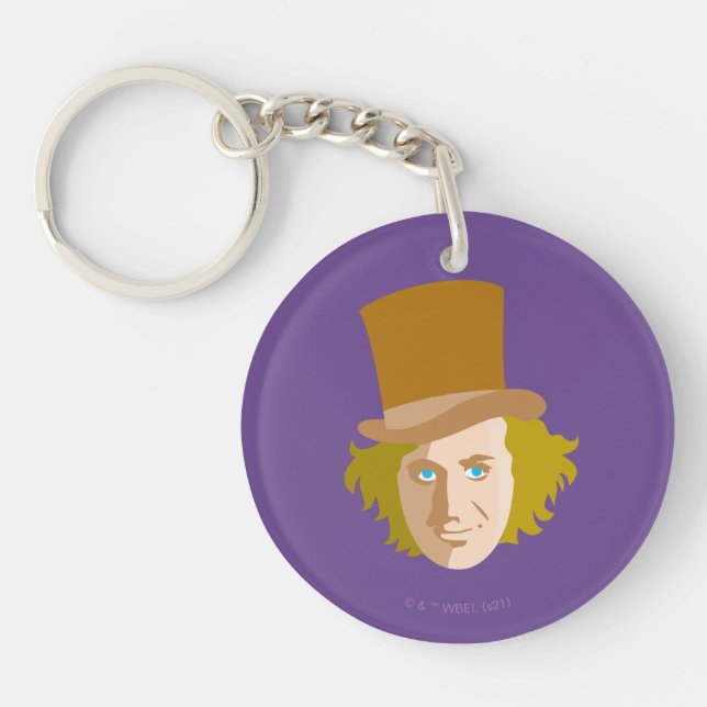 Llavero Willy Wonka Stenciled Face Graphic (Frente)