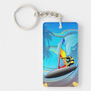 Llavero WindSurfer en Ocean Waves Keychain