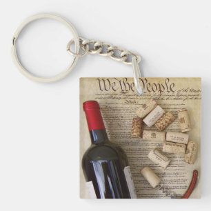 Llavero Wine & Constitution Keychain de doble cara!