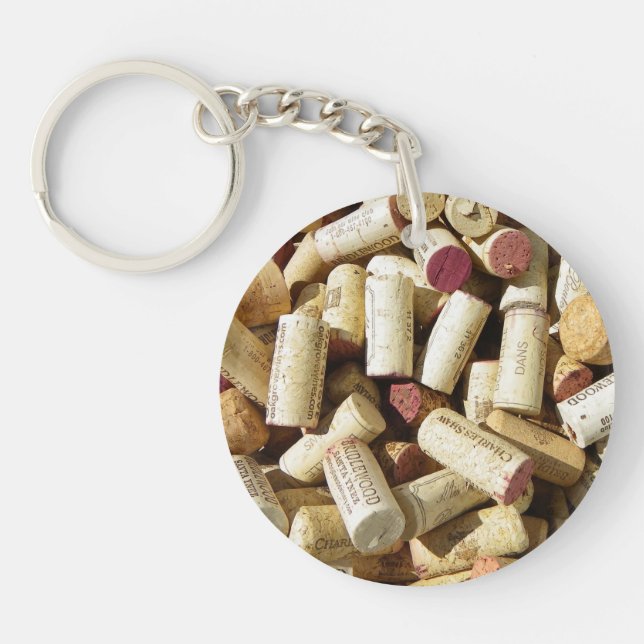 Llavero Wine Cork Circle Keychain de dos caras! (Frente)