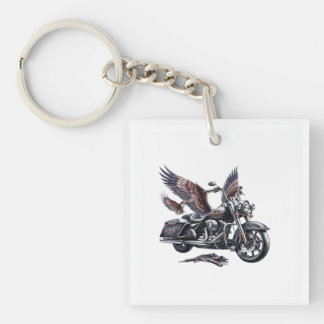 Llavero Winged Harley-Davidson Motorcycle Watercolor Illus