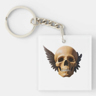 Llavero Winged Skull Symbolizing Mortality and Freedom