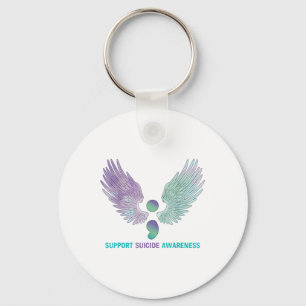 Llavero Wings Semicolon Apoyo Suicidio Conciencia Verde az