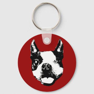 Llavero Winking Boston Terrier