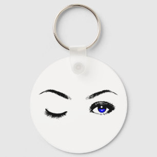 Llavero Winking de ojos azules de bonito