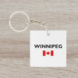 Llavero Winnipeg Canadá Bandera canadiense color claro