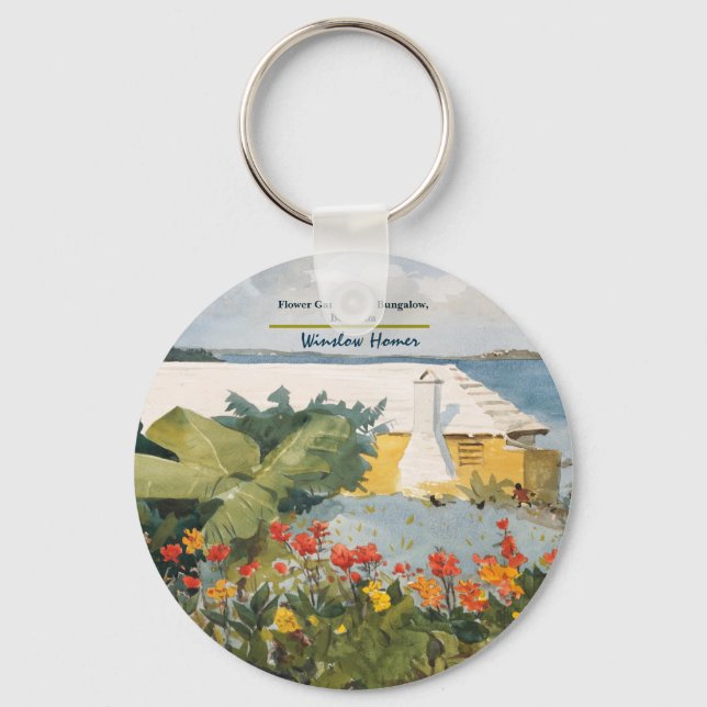 Llavero Winslow Homer Flower Garden y Bungalow Bermuda (Anverso)