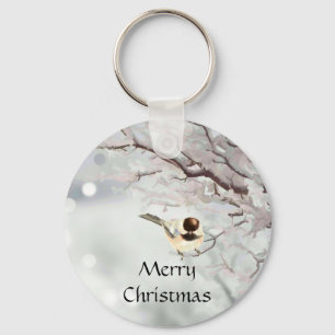 Llavero Winsty Tree Chickadee Bird Nombre personalizado