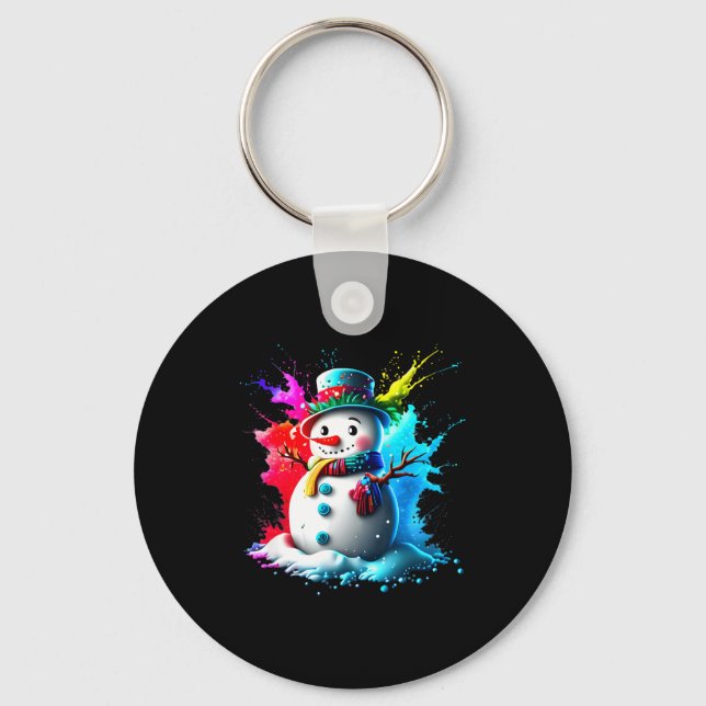 Llavero Winter And Snow Christmas A Coloured Snowman  (Anverso)