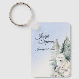 Llavero Winter Forest Watercolor Keychain