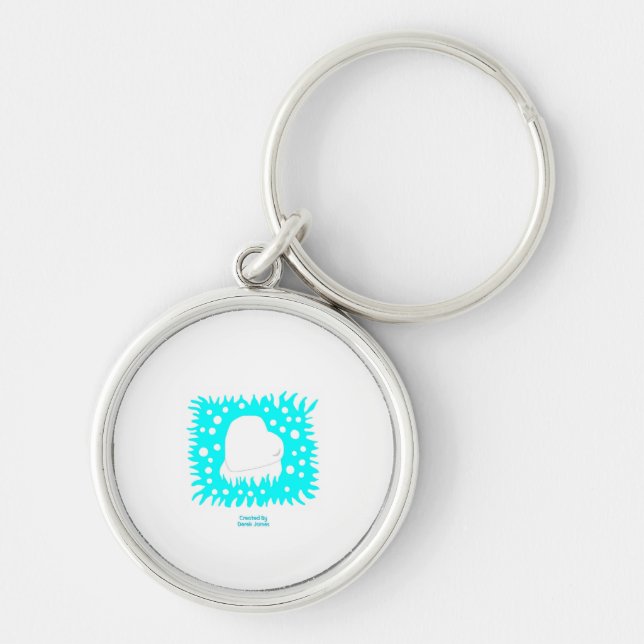 Llavero Winter Snow Heart Premium Round Keychain (Frente)