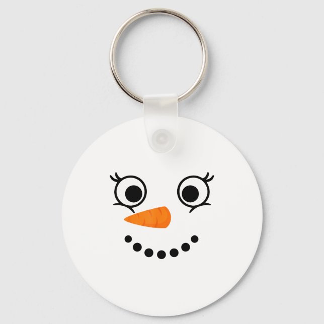 Llavero Winter Snowman Face Eyelashes Christmas Xmas Fun D (Anverso)