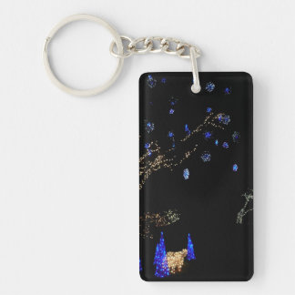 Llavero Winter Wonderland ilumina vacaciones azules y blan