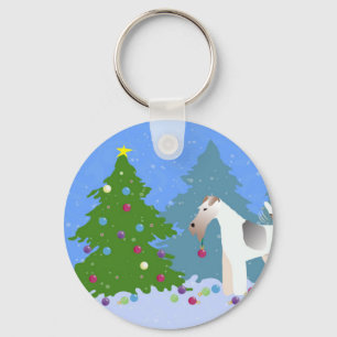 Llavero Wire Fox Terrier Decorando Árbol de Navidad - Bosq