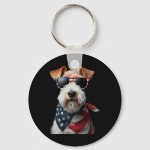 Llavero Wire Fox Terrier Dog 4 De Julio Independencia Esta