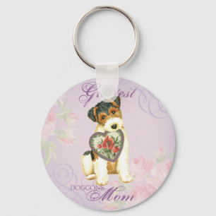 Llavero Wire Fox Terrier Heart Mom