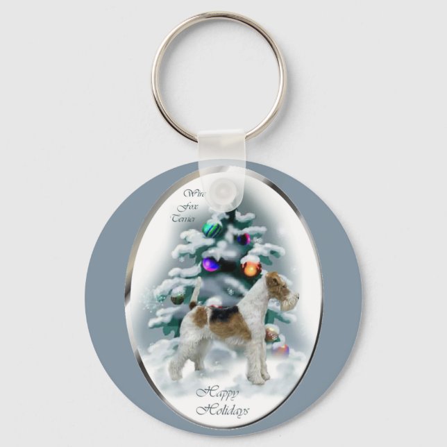 Llavero Wire Fox Terrier Navidades Regalos (Anverso)