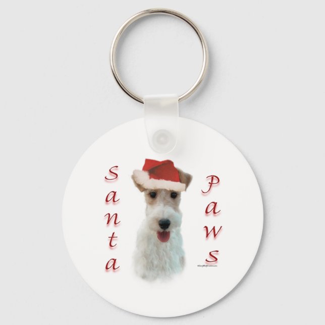 Llavero Wire Fox Terrier Santa Paws (Anverso)