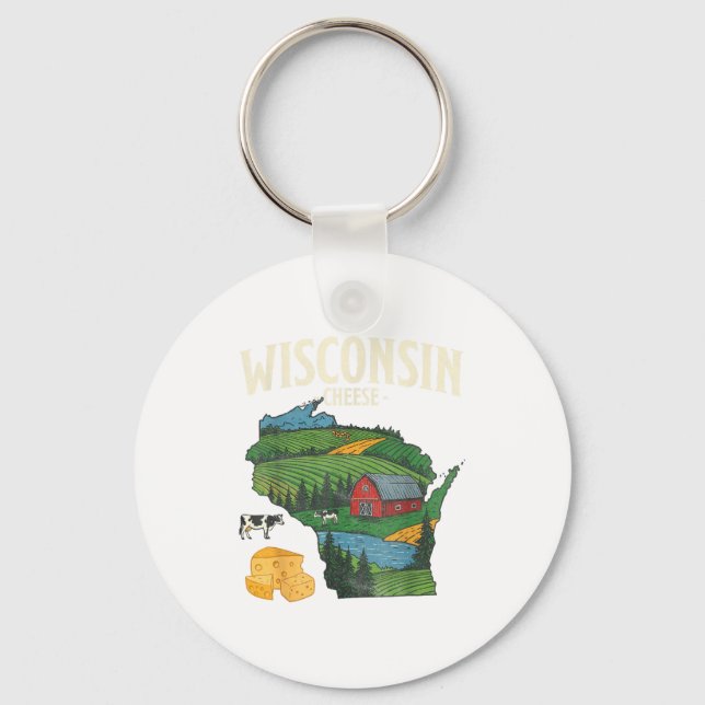 Llavero Wisconsin Cheese State Pride Farm Dairy Lover Gift (Anverso)