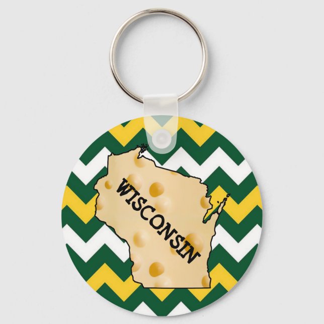 Llavero Wisconsin Green and Gold Football Cheesehead (Anverso)