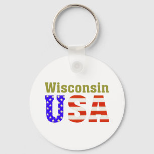 Llavero ¡Wisconsin los E.E.U.U.!