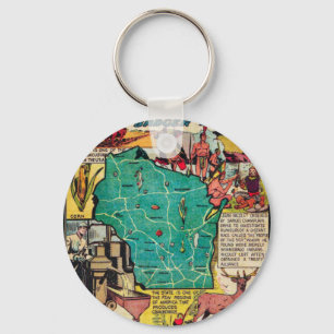 Llavero Wisconsin Map and Facts