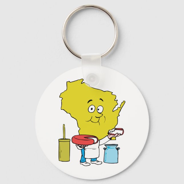 Llavero Wisconsin WI Cheese Vintage Travel Souvenir (Anverso)