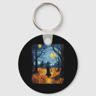 Llavero Witch Halloween Starry Night Van Gogh Costue Art