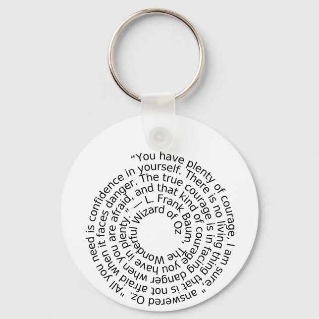Llavero Wizard of Oz courage quote keychain (Anverso)